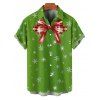Chemise de Noël pour homme, boutonnée, avec nœud papillon et imprimé flocon de neige - Vert M
