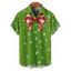 Chemise de Noël pour homme, boutonnée, avec nœud papillon et imprimé flocon de neige - Vert M