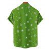 Chemise de Noël pour homme, boutonnée, avec nœud papillon et imprimé flocon de neige - Vert M