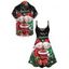 Christmas Couple Outfit Snowflake Snowman Letter Print Dress and Shirt Set - Noir S | US 4