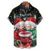 Christmas Couple Outfit Snowflake Snowman Letter Print Dress and Shirt Set - Noir S | US 4