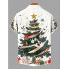 Holiday Couple Outfit Christmas Tree Snowflake Print Dress and Shirt Set - Blanc de Crème S | US 4