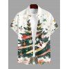 Holiday Couple Outfit Christmas Tree Snowflake Print Dress and Shirt Set - Blanc de Crème S | US 4