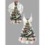 Holiday Couple Outfit Christmas Tree Snowflake Print Dress and Shirt Set - Blanc de Crème S | US 4