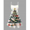 Holiday Couple Outfit Christmas Tree Snowflake Print Dress and Shirt Set - Blanc de Crème S | US 4