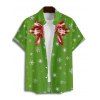Christmas Couple Outfit Bowknot Snowflake Print Dress and Shirt Set - Vert S | US 4