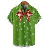 Christmas Couple Outfit Bowknot Snowflake Print Dress and Shirt Set - Vert S | US 4