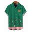 Chemise de Noël pour homme, boutonnée, à imprimé rayé et nœud papillon, motif canne à sucre - Vert profond M