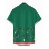 Chemise de Noël pour homme, boutonnée, à imprimé rayé et nœud papillon, motif canne à sucre - Vert profond M
