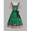 Robe de Noël à nœud papillon, rayée, imprimé 3D, croisée, avec ceinture - Vert profond M | US 6