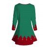Christmas Women Outfit Colorblock 3D Print Top and Leggings Set - Vert profond S | US 4
