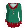 Christmas Women Outfit Colorblock 3D Print Top and Leggings Set - Vert profond S | US 4