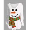 Christmas Women Outfit Snowman Scarf Print Top and Leggings Set - Blanc S | US 4