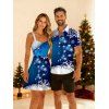Christmas Couple Outfit Snowflake Bell Star Print Dress and Shirt Set - Bleu S | US 4