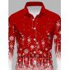 Chemise de Noël pour homme, chemise boutonnée à imprimé flocon de neige ombré - Rouge XL | US 12