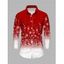 Chemise de Noël pour homme, chemise boutonnée à imprimé flocon de neige ombré - Rouge XL | US 12