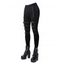 Leggings gothiques de couleur unie, leggings skinny à lacets avec boucle et œillets - Noir XXL | US 12