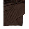 Pull de couleur unie, pull texturé à anneaux carrés - Café profond XXL | US 14