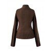 Pull de couleur unie, pull texturé à anneaux carrés - Café profond XXL | US 14