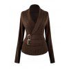 Pull de couleur unie, pull texturé à anneaux carrés - Café profond XXL | US 14