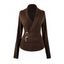 Pull de couleur unie, pull texturé à anneaux carrés - Café profond XXL | US 14