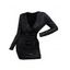 Robe de soirée moulante à paillettes Robe à volants froncé à manches longues - Noir XL | US 10