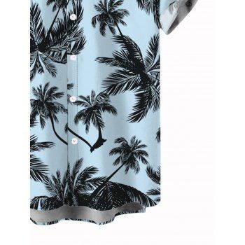 Men's Vacation Shirt for Beach Coconut Tree Bird Print Button Up Shirt