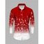 Chemise de Noël pour homme, chemise boutonnée à imprimé flocon de neige ombré - Rouge 5XL