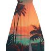 Robe de vacances à imprimé coucher de soleil et cocotier ombré, robe de plage fendue - multicolor XXL | US 14