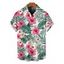 Chemise de vacances pour homme, chemise boutonnée à imprimé floral et feuilles d'hibiscus - Rose clair 5XL
