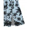 Robe de vacances pour la plage, imprimé cocotiers et oiseaux, col en V, robe limoneuse - Bleu clair XXL | US 14