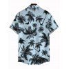 Vacation Couple Outfit Coconut Tree Bird Print Silt Dress and Shirt Set - Bleu clair S | US 4