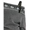 Pull à motif Fair Isle, épaules dénudées, bretelles à boucle - Gris XXL | US 14