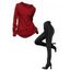 Women Outfit Solid Color Mock Button Hoodie T Shirt and Leggings Set - Rouge S | US 4