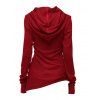Women Outfit Solid Color Mock Button Hoodie T Shirt and Leggings Set - Rouge S | US 4