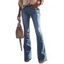Jean évasé avec braguette zippée et poche, taille haute, pantalon long en denim - Noir L | US 8