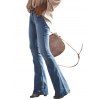 Jean évasé avec braguette zippée et poche, taille haute, pantalon long en denim - Bleu Toile de Jean S | US 4
