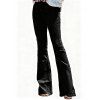 Jean évasé avec braguette zippée et poche, taille haute, pantalon long en denim - Noir L | US 8