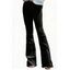 Jean évasé avec braguette zippée et poche, taille haute, pantalon long en denim - Noir L | US 8