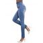 Jean skinny avec braguette boutonnée et poche, taille haute, pantalon long en denim - Bleu profond L | US 8