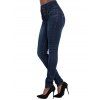 Jean skinny avec braguette boutonnée et poche, taille haute, pantalon long en denim - Bleu profond L | US 8