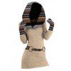Winter Outfit Ethnic Print Skew Neck O Ring Knitted Dress and Earrings Boots Set - café lumière S | US 4