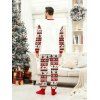 Ensemble haut et pantalon à imprimé flocon de neige et sapin de Noël pour homme - Rouge XL