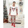 Ensemble haut et pantalon à imprimé flocon de neige et sapin de Noël pour homme - Rouge 2XL