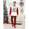 Ensemble de vêtements de nuit de Noël pour homme, haut à imprimé lettre et pantalon à carreaux, motif bonhomme en pain d'épices colorblock - Rouge M