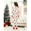 Women Christmas Sleepwear Gingerbread Man Bowknot Print Top and Pants Set - RED XXL | US 14