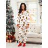 Women Christmas Sleepwear Gingerbread Man Bowknot Print Top and Pants Set - RED XXL | US 14