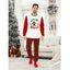 Ensemble de vêtements de nuit de Noël pour homme, haut à imprimé lettre et pantalon à carreaux, motif bonhomme en pain d'épices colorblock - Rouge XXL | US 14