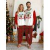 Couple Christmas Sleepwear Outfit Gingerbread Man Letter Print Top and Plaid Pants Set - Rouge S | US 4