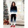 Ensemble haut et pantalon colorblock à imprimé sapin de Noël pour femme - Noir XXXXXL | US 20